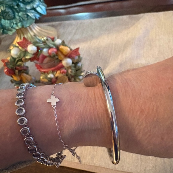 The Nail Cuff 18k Titanium Steel Bangle in Silver - Picture 4 of 8